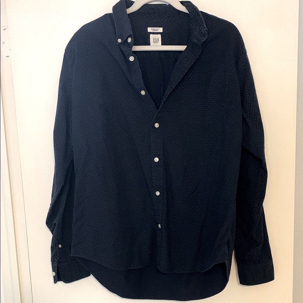 Old Navy Dark Blue Button-Up Shirt